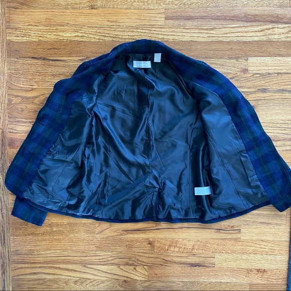 Liz Claiborne Blue Plaid Blazer Jacket Size Medium - Picture 3 of 4